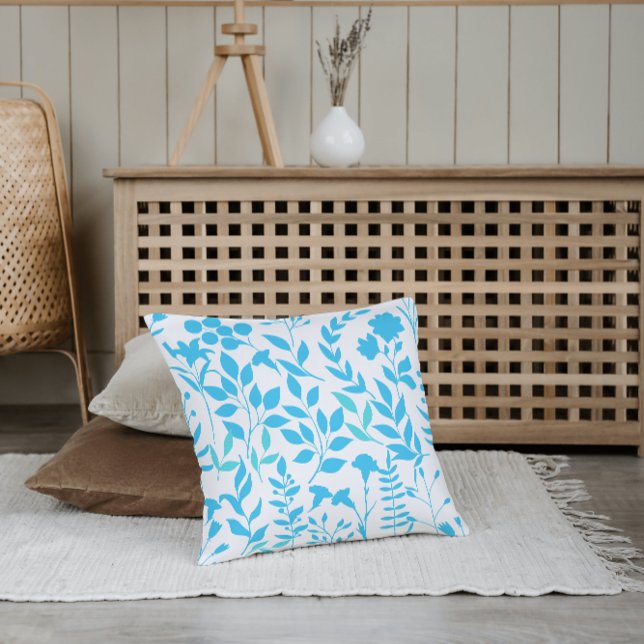 Blauer Blumenmuster.ST01 No BG Kissen (Von Creator hochgeladen)