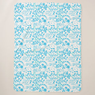 Blauer Blumenmuster.ST01 No BG Sherpadecke