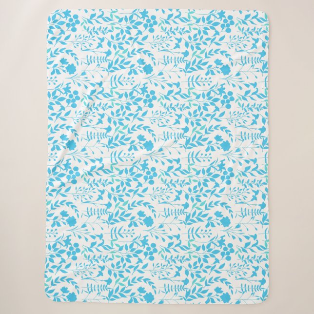 Blauer Blumenmuster.ST01 No BG Sherpadecke (Vorderseite)