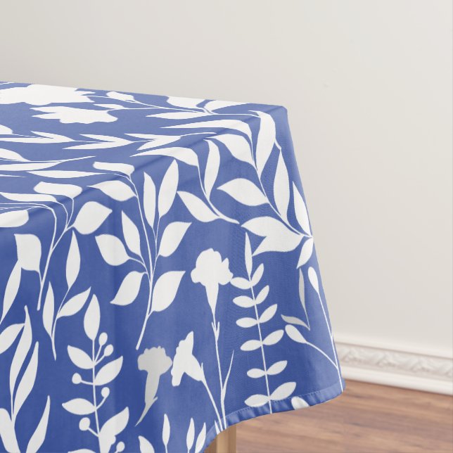 Blauer Blumenmuster ST02x4 Weiß L Blau BG Tischdecke (Beispiel)