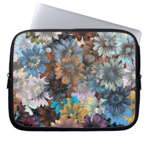 Blauer Blumenpflaster Laptopschutzhülle