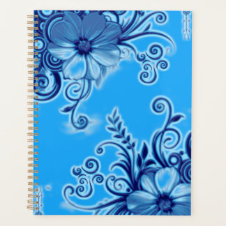 Blauer Blumenplaner Planer