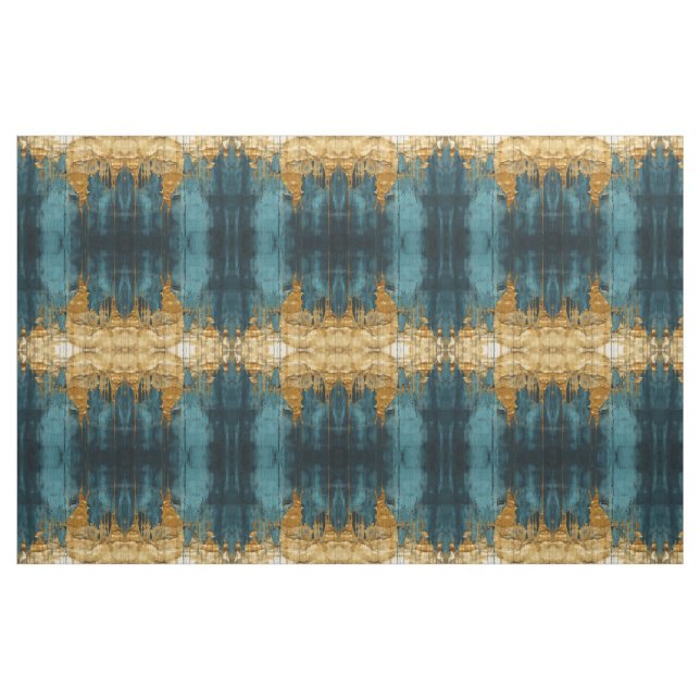 Blauer Blumenstoff Nahtloses Muster Boho Modern Stoff (Fat Quarter (45,7 x 55,9 cm))