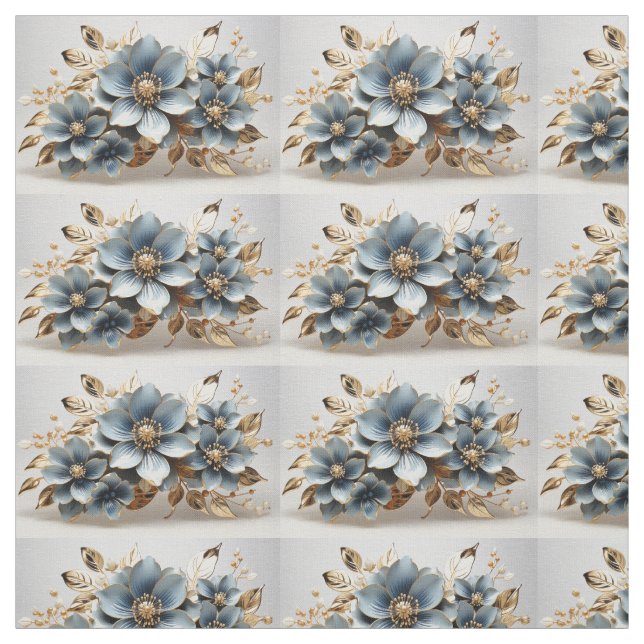 Blauer Blumenstoff Nahtloses Muster Für Nähen Stoff (Muster)