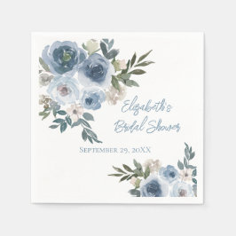 Blauer Blumenstrauß Blaues Brautparty Serviette