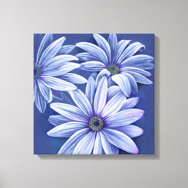 Blauer Blumenstrauß Leinwand Origineller Kunstdruc (Vorderseite)