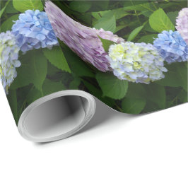 Blauer Blumenstrauß lila blühende, rosa, blühende  Geschenkpapier