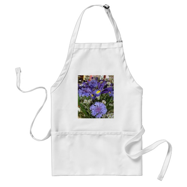 Blauer Blumenstrauß Schürze (Vorne)