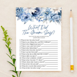 Blauer Blumenstrauß, was der Groom über das Brautp Briefpapier