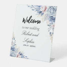 Blauer Blumenzwiebeltraum Paradies Zeichen Sockelschild