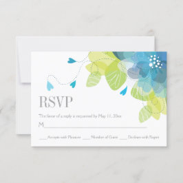 Blauer Blütenblumen Blühende Hochzeit RSVP