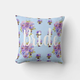 Blauer Blütenblumen Blumendekissen für Hochzeiten Kissen