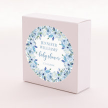 Blauer Blütenjunge Babyduschkleber