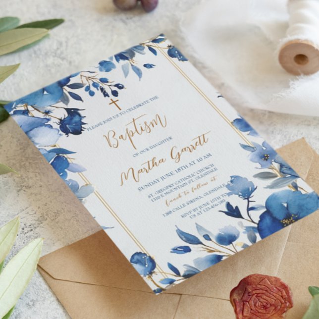 Blauer Blütenmärscher Einladung (Von Creator hochgeladen)