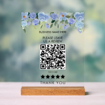 Blauer Blütenmehl Bitte Verlass uns einen QR-Prüfc