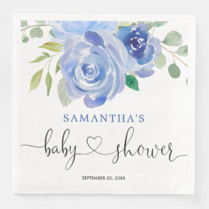 Blauer Blütenstaub für Babydusche Serviette