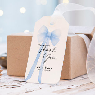 Blauer Bogen Dankeschön  Geschenkanhänger
