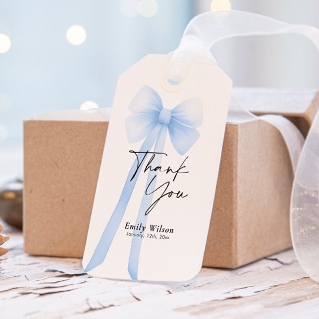 Blauer Bogen Dankeschön  Geschenkanhänger (Von Creator hochgeladen)