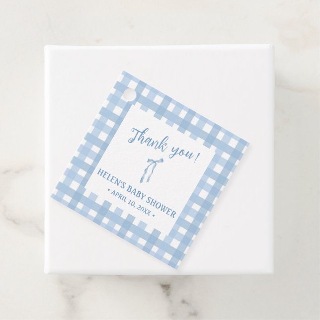 Blauer Bogen, einfache Jungs, Baby-Dusche Geschenkanhänger (Beispiel)