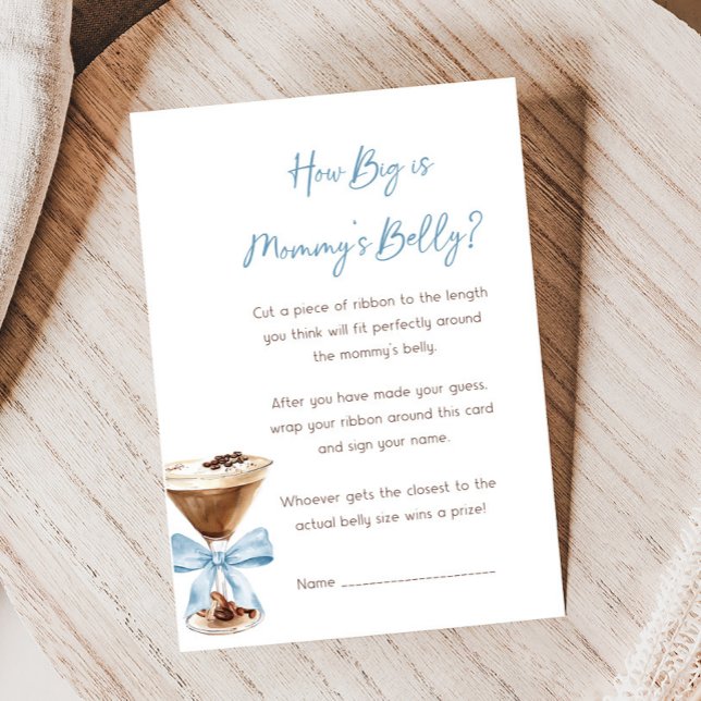 Blauer Bogen Espresso Martini Dusche Wie groß ist  (Espresso Baby Shower Game)
