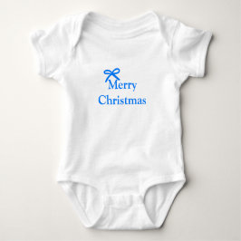 Blauer Bogen frohe Weihnachtsgeschenke einfache mo Baby Strampler