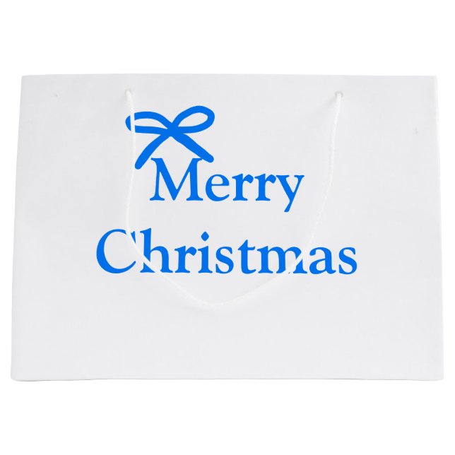 Blauer Bogen frohe Weihnachtsgeschenke einfache mo Große Geschenktüte (Vorderseite)