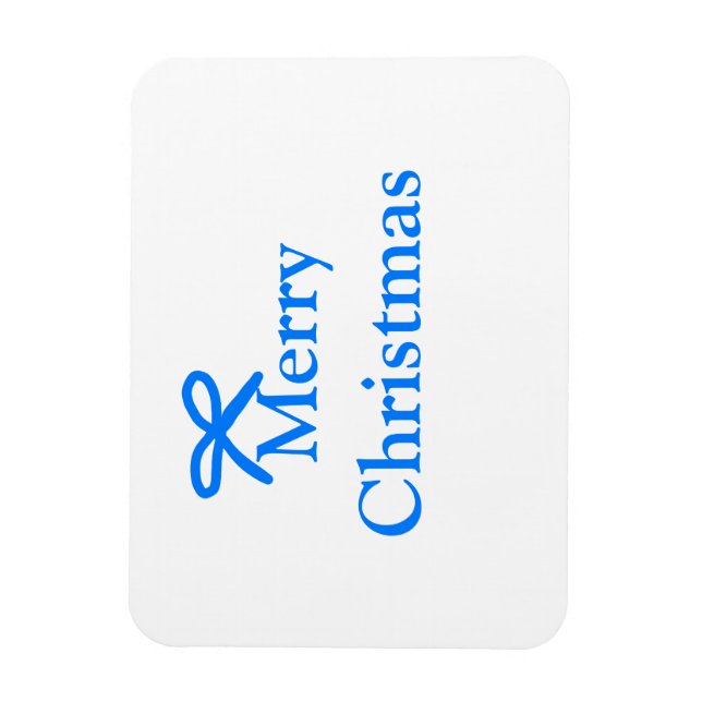 Blauer Bogen frohe Weihnachtsgeschenke einfache mo Magnet (Vertikal)