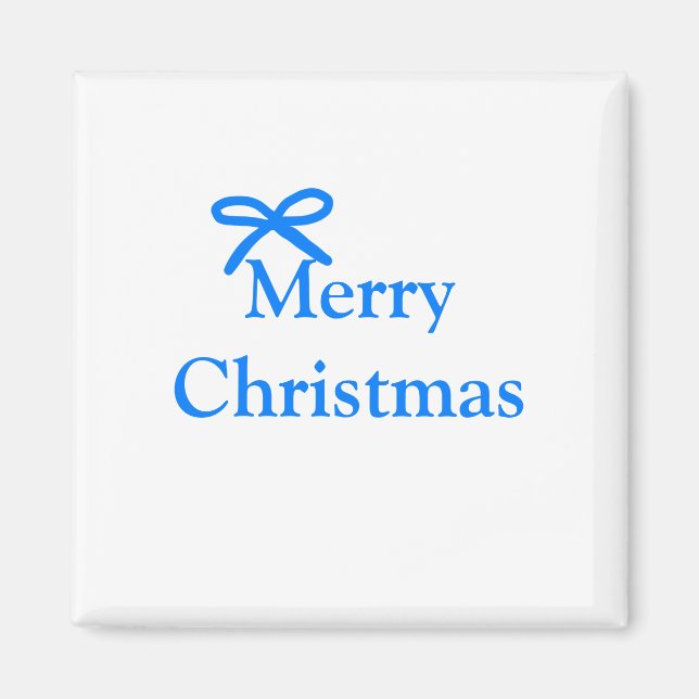 Blauer Bogen frohe Weihnachtsgeschenke einfache mo Magnet (Vorne)