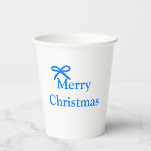 Blauer Bogen frohe Weihnachtsgeschenke einfache mo Pappbecher