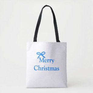Blauer Bogen frohe Weihnachtsgeschenke einfache mo Tasche