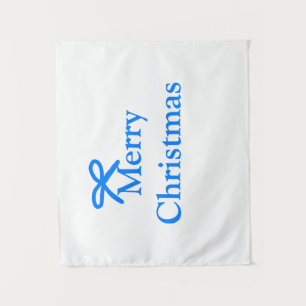 Blauer Bogen frohe Weihnachtsgeschenke einfache mo Wandteppich