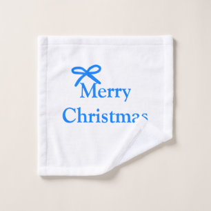 Blauer Bogen frohe Weihnachtsgeschenke einfache mo Waschlappen