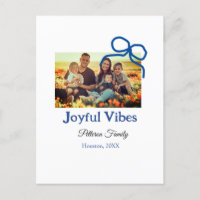 Blauer Bogen fröhliche Vibes fügen Familienname Fo