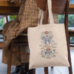 Blauer Bogen und Blüten Tragetasche<br><div class="desc">Boho und rustikale Tasche mit handgezeichneter Abbildung von Bögen und Blume in blau.</div>
