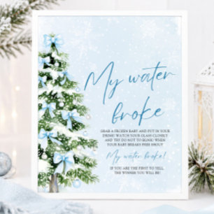 Blauer Bogen Weihnachtsbaum Mein Wasser ist gebroc Poster