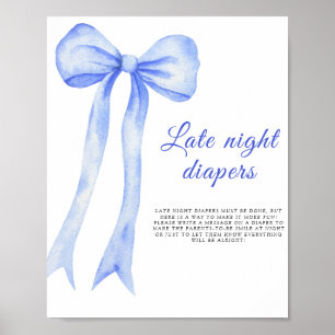 Blauer Bogen - Windel-Spiel in der späten Nacht Poster