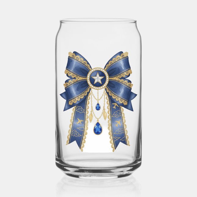 blauer Bogenstil Dosenglas (Vorderseite)