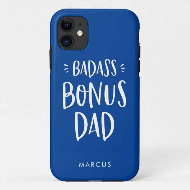 Blauer Bonus Vater Stepfather Personalisiert Stepd Case-Mate iPhone Hülle (Rückseite)