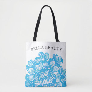 Blauer botanischer Hydrangea Blume Blüten anpassen Tasche