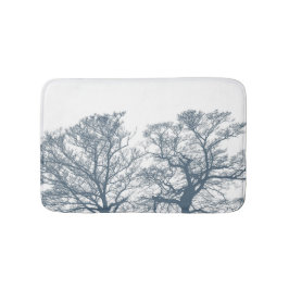 Blauer Bottom Trees Tropical Boho Badematte