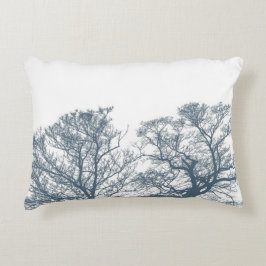 Blauer Bottom Trees Tropical Boho Dekokissen