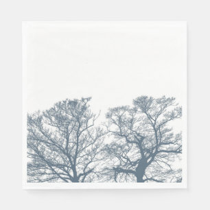 Blauer Bottom Trees Tropical Boho Serviette
