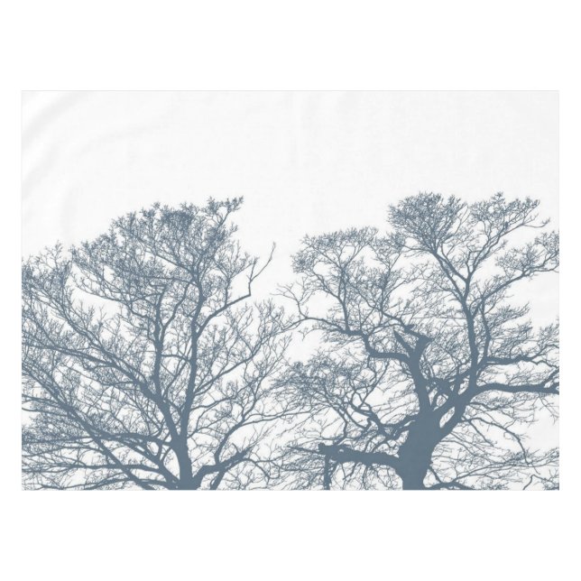Blauer Bottom Trees Tropical Boho Tischdecke (Vorderseite (Horizontal))