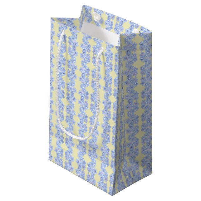 Blauer Bouquets Kleine Geschenktüte (Vorderseite Schrägansicht)