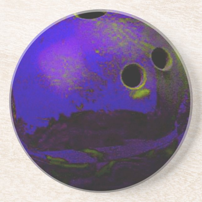 Blauer Bowling Ball passt es an Getränkeuntersetzer (Vorne)