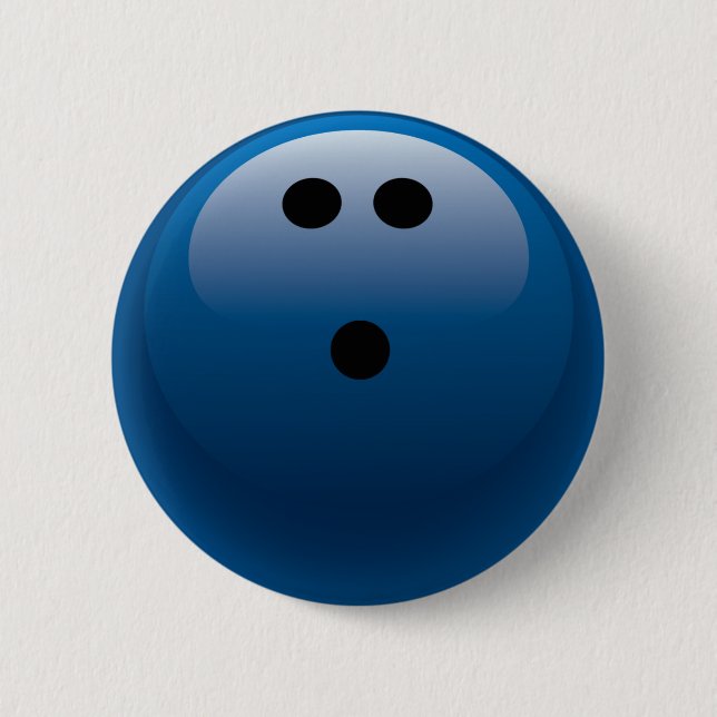 BLAUER BOWLINGS-BALL BUTTON (Vorderseite)