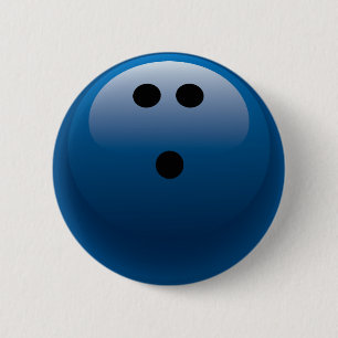 BLAUER BOWLINGS-BALL BUTTON