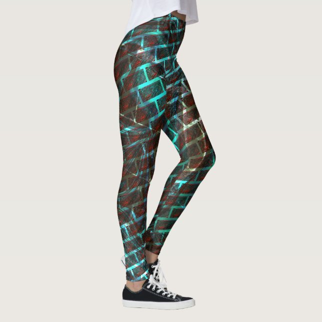 Blauer brauner Rost, Kratzer, kleiner Stein oder G Leggings (Rechts)