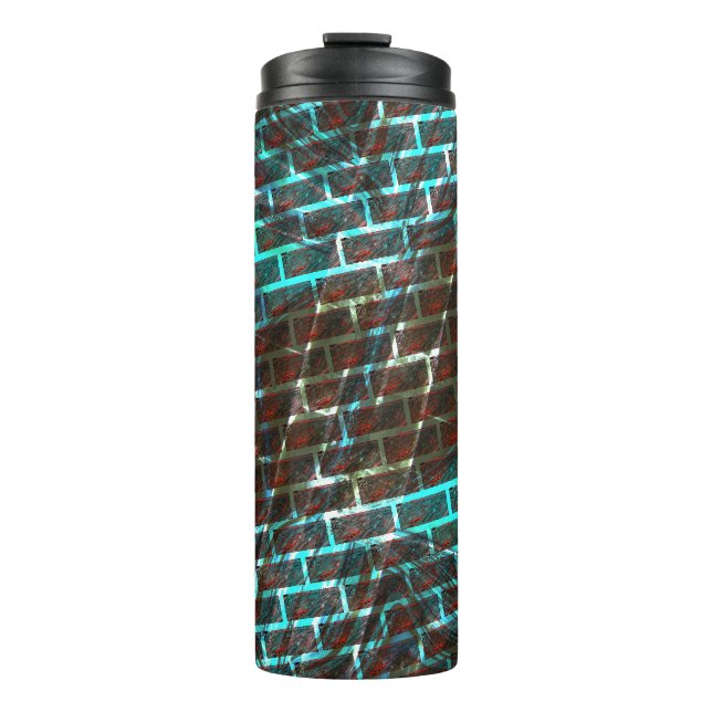 Blauer brauner Rost, Kratzer, kleiner Stein oder G Thermosbecher (Vorderseite)