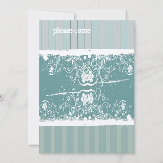 Blauer Brautdusche - Einladung (Vorderseite)